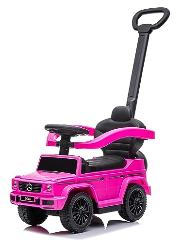 Rutschauto ab 1 Jahr mit Schubstange, Mercedes G mit Schubstange, Kinderauto, Baby Auto (Rosa) von sun baby