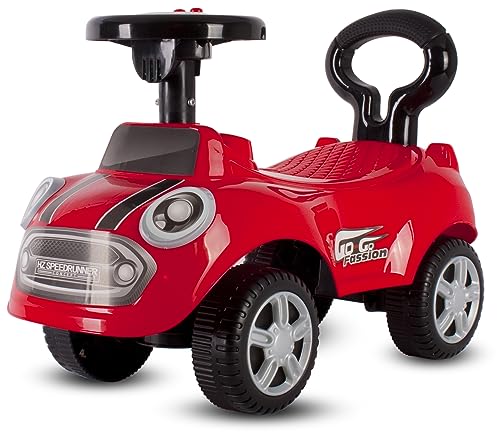 Sun Baby Rutschauto ab 1 Jahr, Lauflernwagen, Kinderauto Indoor, Rutschfahrzeug mit Klängen (Rot) von sun baby