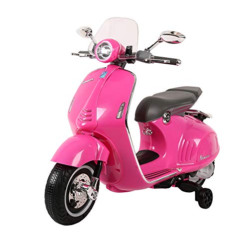 Vespa Kinder Elektroroller, Elektro Kinderroller ab 18 Monaten, Kindermotorrad Elektrisch, Elektrofahrzeuge 1x35W, 3km/h (Rosa) von sun baby