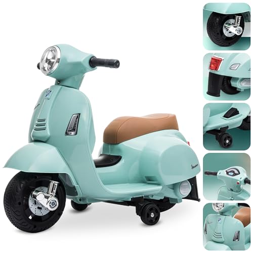 Vespa Kinderroller Elektroroller Kinder Elektrofahrzeug Kinderfahrzeug (Grün) von sun baby