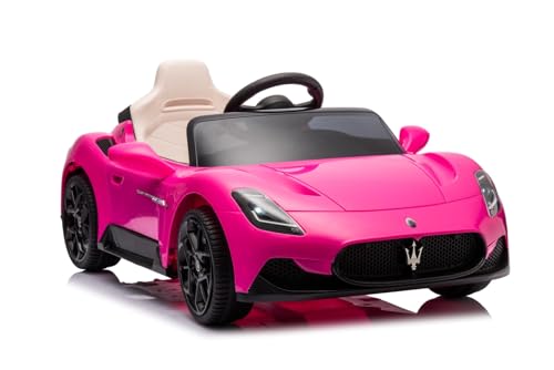 sun baby Kinderfahrzeug ab 3 Jahren Maserati GT Cabrio, Kinderauto mit Lichtfunktionen, Fernbedienung, MP3-Player, USB, Bluetooth (Rosa) von sun baby