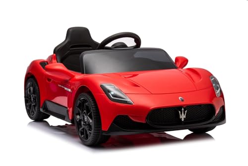 sun baby Kinderfahrzeug ab 3 Jahren Maserati GT Cabrio, Kinderauto mit Lichtfunktionen, Fernbedienung, MP3-Player, USB, Bluetooth (Rot) von sun baby