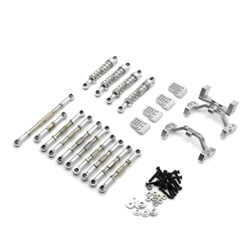 sunree Metall Lenkung Stange Ziehen Stangen Halterungen Stoß DäMpfer Set für C14 C24 C24-1 1/16 RC Auto Upgrade Teile,Silber von sunree