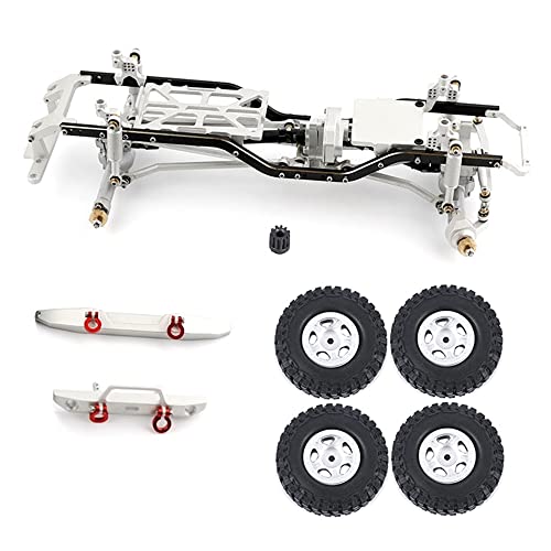 sunree Metallrahmen Chassis Kit für Axial SCX24 AXI00005 1/24 RC Crawler Car Upgrade Teile, Silber von sunree