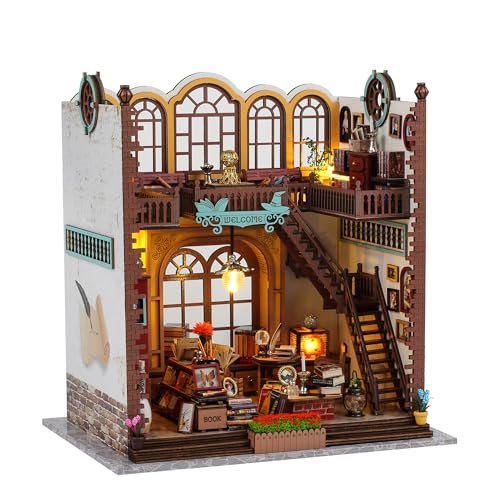 Book Nook Kit DIY Puppenhaus Holz Haus, 3D Holzpuzzle mit Sensor-LED – DIY Bücherecke Fantasy Bibliothek,Diorama & Bücherregal Deko für Erwachsene Teens(Magic 1) von suruim