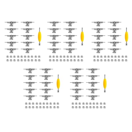 swegel 50 Stücke 29 mm Fingerboard Trucks Finger Skateboard Deck mit Muttern mit Schraubenschlüssel Schraubendreher für Finger Skateboards von swegel