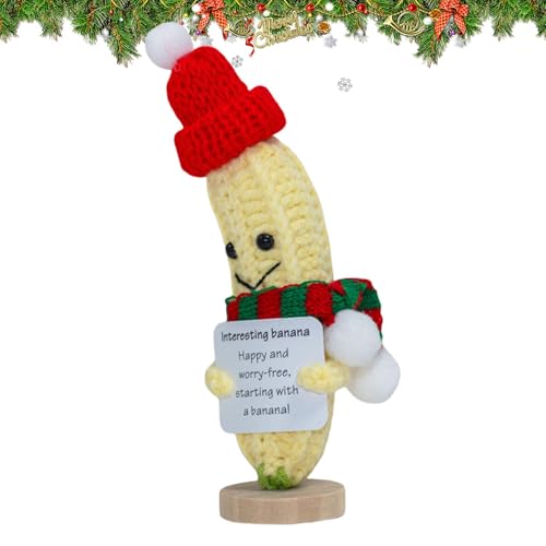 syayw Emotionale Unterstützung, Banane, emotionale Unterstützung, Früchte mit Häkeln, emotionale Unterstützung für Weihnachten | Häkelspielzeug für kleine Früchte, 15 cm, Strickpuppe, Banane für von syayw