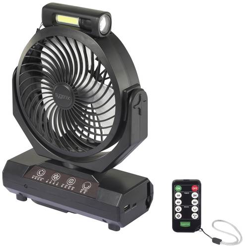 Sygonix Akku-Ventilator 4.6W (Ø) 205mm Schwarz von sygonix