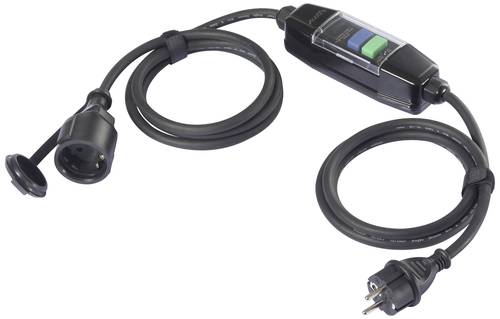 Sygonix SY-6052178 Personenschutz-Verlängerungskabel PRCD 230 V/AC Schwarz IP44 von sygonix