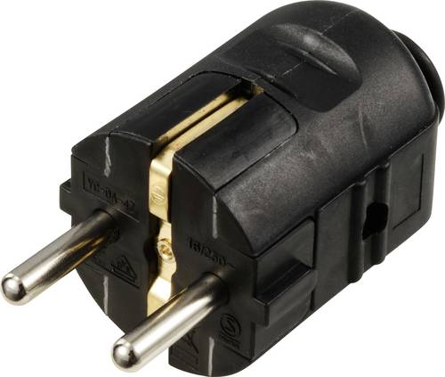 Sygonix SY-6629382 Schutzkontaktstecker Polypropolene (PP) 250 V/AC Schwarz von sygonix