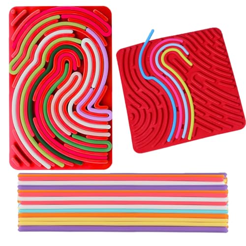 sylbx 2 Stücke Sensorisches Spielzeug,Sensorisches Autismus Spielzeug,Autismus Sensory Spielzeug,Sensorisches Aktivitätstafel,Silikon Sensorik Spielzeug Fidget Toys,Sensorik Activity Board(Rot) von sylbx