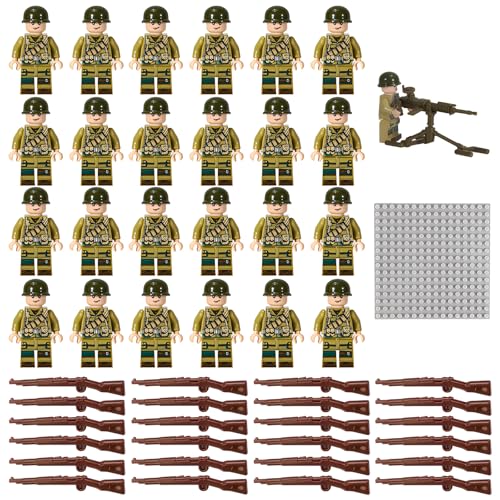 sylbx 50 Stück Ww2 Soldaten Bausteine,WW2 Toy Soldier Figures,Military Mini Figures Building Kit,Figur Playsets Militärische Waffen Pack,Ww2 Militär Spielzeug,Birthday Gift for Kids von sylbx