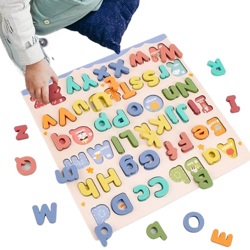 Alphabet Puzzle - Holz Großbuchstaben Kleinbuchstaben Alphabet Lernspielzeug | Lernspielbrett mit Blöcken für Kinder Vorschule Kindergarten Zuhause Alphabet Puzzle - Holz Großbuchstaben Kleinbuchstaben Alphabet Lernspielzeug | Lernspielbrett mit Blöcken für Kinder Vorschule Kindergarten Zuhause von szaluyk