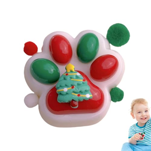 Cat Claw Stress Toy - TPR High Resilience Ultra Soft Red And Green Squeeze Cat Paws Toys | Squeeze Fun Jelly Cat Claw Fun Toys | Christmas Cat Claw | Kitty Fidget Toy For Stress Relief, Pinch Toys von szaluyk