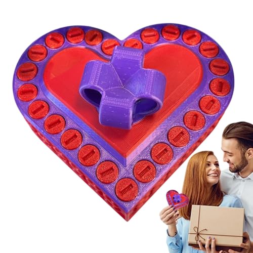 Herzförmige Box | 3D-gedruckte Puzzle-Box in Herzform | Lustige Fidget Boxen | Neuheit Fall Einzigartige Valentine Herz Boxen | Lustige Fidget Boxen für Erwachsene, Frauen, Männer, Paare von szaluyk