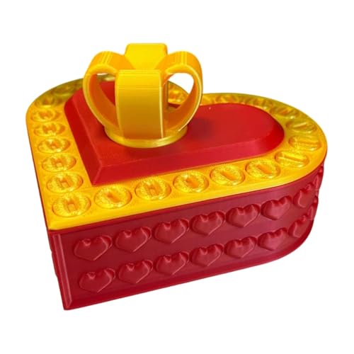 Herzförmige Box | 3D-gedruckte Puzzle-Box in Herzform | Lustige Fidget Boxen | Neuheit Fall Einzigartige Valentine Herz Boxen | Lustige Fidget Boxen für Erwachsene, Frauen, Männer, Paare von szaluyk