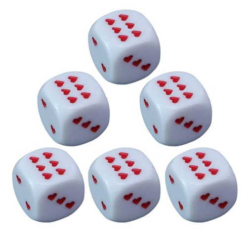 szaluyk 6-Seiten Würfel,Acryl-Spielwürfel Mit Herzförmigen Punkten - 6 Stück Abgerundete Ecken Für Reise Unterricht Aktivitäten Urlaub Events Abend szaluyk 6-Seiten Würfel,Acryl-Spielwürfel Mit Herzförmigen Punkten - 6 Stück Abgerundete Ecken Für Reise Unterricht Aktivitäten Urlaub Events Abend von szaluyk