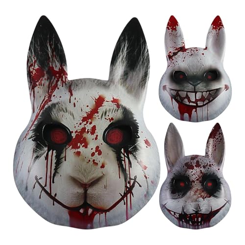 szaluyk Halloween Bunny Masque - gruselige pelzige Kaninchenmaske, blutiges Gesicht Masque | Halloweens Kostümzubehör, Horror -Hasenmaske mit falsch szaluyk Halloween Bunny Masque - gruselige pelzige Kaninchenmaske, blutiges Gesicht Masque | Halloweens Kostümzubehör, Horror -Hasenmaske mit falsch von szaluyk