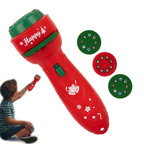 szaluyk Taschenlampen-Weihnachtsprojektor, Weihnachtstaschenlampen für Kinder, Cartoon-Taschenlampenprojektor, Weihnachtsbild-Projektionsspielzeug, Dia-Taschenlampe für Kinder, Projektor-Taschenlampe von szaluyk