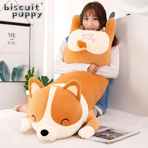 tYuNBd Cartoon Shiba Inu Plüschtier Weiches Kissen Niedliches Corgi Tier Hund Puppe Geburtstagsgeschenk für Kinder 120cm 1 von tYuNBd