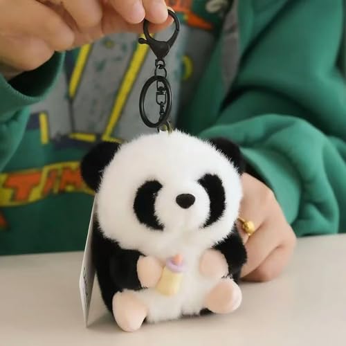 tYuNBd Kawaii Panda Plüsch Schlüsselanhänger Spielzeug Niedliche Plüsch Tier Mini Panda Plüsch Puppe Cartoon Kinder Spielzeug Mädchen Tasche Anhänger Geburtstag 10CM 1 von tYuNBd