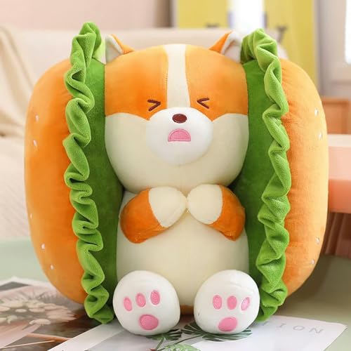 tYuNBd Kreativer Burger Corgi Hase Plüsch Kissen Plüschtier niedlich weiches Sofa Stuhl Zimmer Dekoration Geburtstag 40cm 2 von tYuNBd