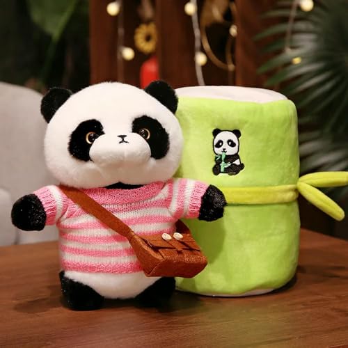 tYuNBd Kreatives süßes Bambusrohr Panda Plüschtier Kawaii Plüschtier süßer Panda Rucksack Cartoon Puppe Kissen Geburtstagsgeschenk 25cm 6 von tYuNBd