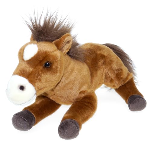 tachi Großes Kuscheltier Pferd aus Plüsch braun, Plüschtier Stofftier weiches Pony 36 cm von tachi