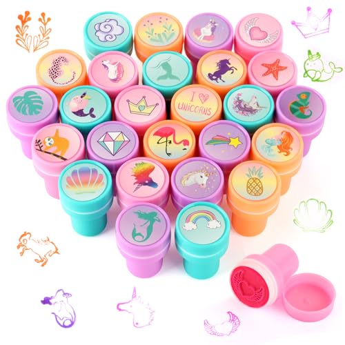 talifoca 26 Stück Stempelset Tiere,Stempel Kinder,Kinderstempel,Kinder Briefmarken,selbstfärbende Stempelset 3 Jahre,Selbstfärbend Kinder Niedliche Spielzeugstempel aus Plastik Spiel RTWJYZ-001 von talifoca