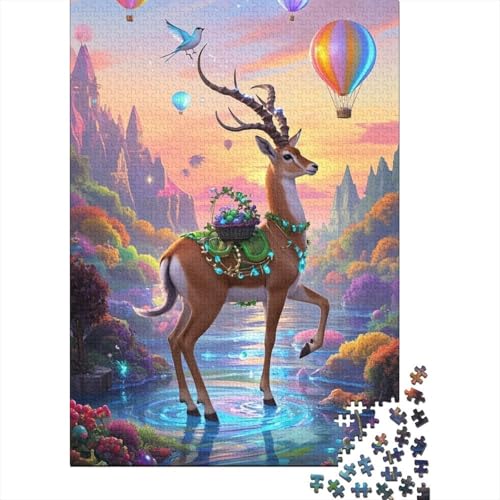 Antilope Puzzle 1000-teilige Schwer Puzzle Spielzeug Lernspiel Impossible Herausforderung Spielzeug Für Erwachsene Kinder 1000pcs (75x50cm) von tanpiaoliang