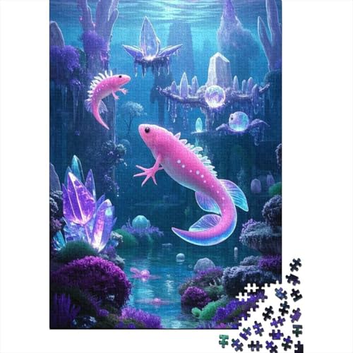 Axolotl Puzzle 1000 Teile Schwer Puzzle Spielzeug Pädagogisches Spiel Impossible Herausforderungsspielzeug Für Erwachsene Und Kinder Ab 12 Jahren 1000pcs (75x50cm) von tanpiaoliang