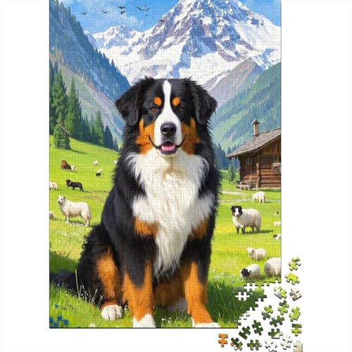 Berner Sennenhund Puzzle 1000 Teile Schwer Puzzle Spielzeug Lernspiel Impossible Herausforderung Spielzeug Für Erwachsene Kinder 1000pcs (75x50cm) von tanpiaoliang