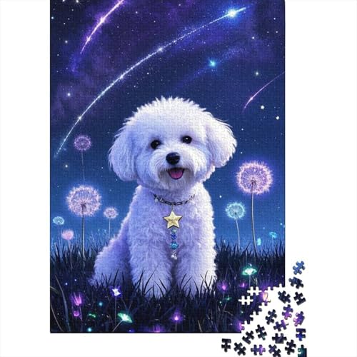 Bichon Frisé Puzzle 1000-teilige Schwer Puzzle Spielzeug Lernspiel Impossible Herausforderungsspielzeug Für Erwachsene Kinder 1000pcs (75x50cm) von tanpiaoliang