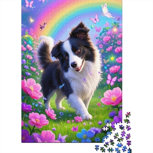 Border Collie Puzzles 1000 Teile Schwer Puzzle Spielzeug Pädagogisches Spiel Impossible Herausforderungsspielzeug Für Erwachsene Und Kinder in Bewährter 1000pcs (75x50cm) von tanpiaoliang