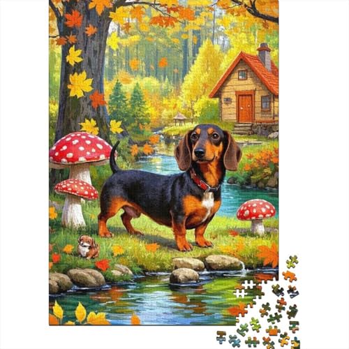 Dackel Puzzle 1000-teilige Schwer Puzzle Spielzeug Lernspiel Impossible Herausforderung Spielzeug Für Erwachsene Kinder 1000pcs (75x50cm) von tanpiaoliang