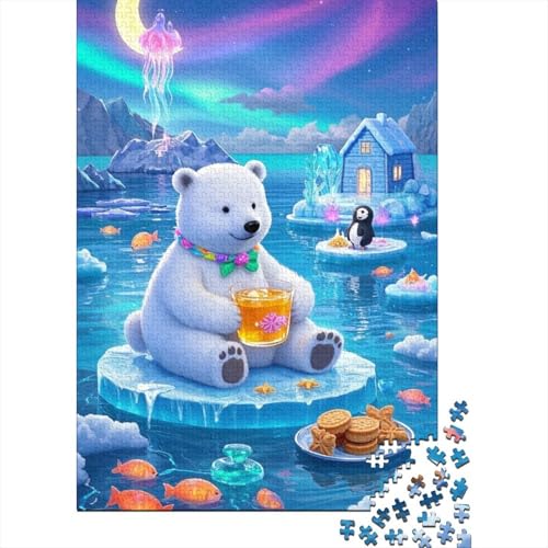 Eisbär Puzzle 1000 Teile Schwer Puzzle Spielzeug Lernspiel Impossible Herausforderung Spielzeug Für Erwachsene Und Kinder in Bewährter 1000pcs (75x50cm) von tanpiaoliang