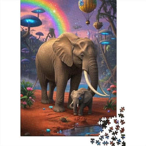 Elefant Puzzles 1000 Teile Schwer Puzzle Spielzeug Lernspiel Impossible Herausforderungsspielzeug Für Erwachsene Kinder 1000pcs (75x50cm) von tanpiaoliang