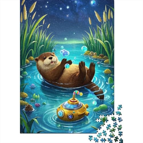 Europäischer Otter Puzzles 1000 Teile Schwer Puzzle Spielzeug Lernspiel Impossible Herausforderungsspielzeug Für Erwachsene Und Kinder Ab 12 Jahren 1000pcs (75x50cm) von tanpiaoliang