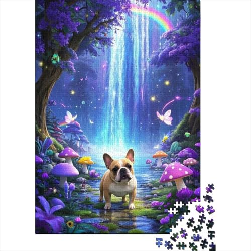 Französische Bulldoggegege Puzzle 1000 Teile Schwer Puzzle Spielzeug Pädagogisches Spiel Impossible Herausforderungsspielzeug Für Erwachsene Kinder 1000pcs (75x50cm) von tanpiaoliang