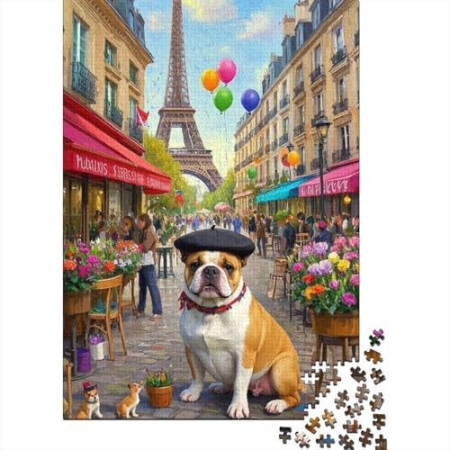 Französische Bulldoggegege Puzzle 1000-teilige Schwer Puzzle Spielzeug Lernspiel Impossible Herausforderungsspielzeug Für Erwachsene Und Kinder in Bewährter 1000pcs (75x50cm) von tanpiaoliang