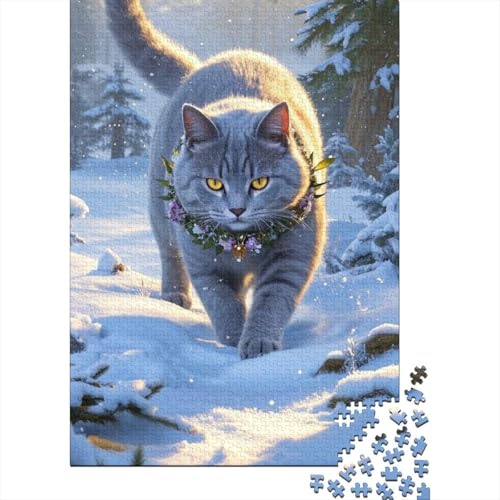 Kartäuserkatze Puzzle 1000-teilige Schwer Puzzle Spielzeug Lernspiel Impossible Herausforderungsspielzeug Für Erwachsene Und Kinder in Bewährter 1000pcs (75x50cm) von tanpiaoliang