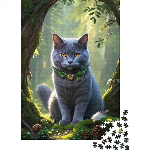 Kartäuserkatze Puzzles 1000 Teile Schwer Puzzle Spielzeug Lernspiel Impossible Herausforderung Spielzeug Für Erwachsene Und Kinder in Bewährter 1000pcs (75x50cm) von tanpiaoliang