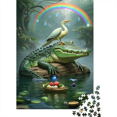 Krokodil Puzzle 1000-teilige Schwer Puzzle Spielzeug Lernspiel Impossible Herausforderungsspielzeug Für Erwachsene Und Kinder Ab 14 Jahren 1000pcs (75x50cm) von tanpiaoliang