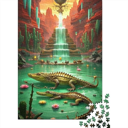 Krokodil Puzzles 1000-teilige Schwer Puzzle Spielzeug Lernspiel Impossible Herausforderungsspielzeug Für Erwachsene Und Kinder in Bewährter 1000pcs (75x50cm) von tanpiaoliang