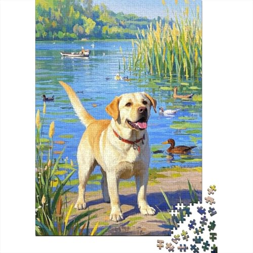 Labrador Retriever Puzzle 1000 Teile Schwer Puzzle Spielzeug Pädagogisches Spiel Impossible Herausforderung Spielzeug Für Erwachsene Und Kinder in Bewährter 1000pcs (75x50cm) von tanpiaoliang