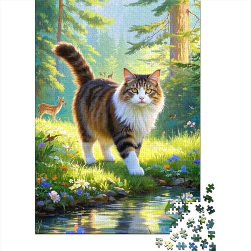 Maine Coon Puzzle 1000 Teile Schwer Puzzle Spielzeug Lernspiel Impossible Herausforderungsspielzeug Für Erwachsene Kinder 1000pcs (75x50cm) von tanpiaoliang