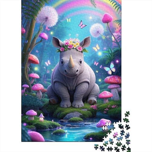 Nashorn Puzzle 1000 Teile Schwer Puzzle Spielzeug Pädagogisches Spiel Impossible Herausforderungsspielzeug Für Erwachsene Und Kinder Ab 14 Jahren 1000pcs (75x50cm) von tanpiaoliang