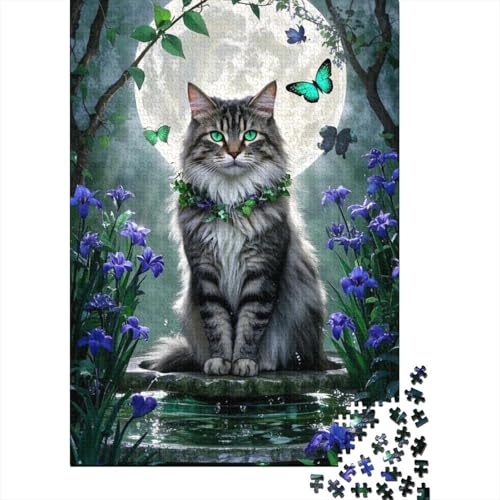 Norwegische Waldkatze Puzzles 1000 Teile Schwer Puzzle Spielzeug Lernspiel Impossible Herausforderung Spielzeug Für Erwachsene Kinder 1000pcs (75x50cm) von tanpiaoliang