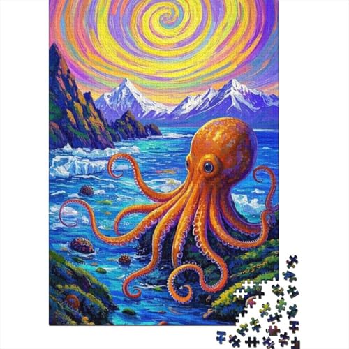 Oktopus Puzzle 1000 Teile Schwer Puzzle Spielzeug Pädagogisches Spiel Impossible Herausforderung Spielzeug Für Erwachsene Und Kinder Ab 14 Jahren 1000pcs (75x50cm) von tanpiaoliang