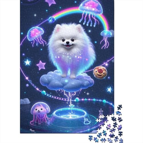 Pomeranian Welpe Puzzle 1000 Teile Schwer Puzzle Spielzeug Pädagogisches Spiel Impossible Herausforderung Spielzeug Für Erwachsene Und Kinder Ab 12 Jahren 1000pcs (75x50cm) von tanpiaoliang